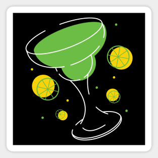 Green Margarita Lime Line Art Magnet